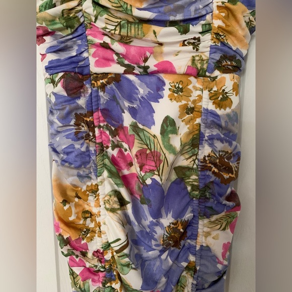 Lulu's Floral Ruched Mini Dress - Picture 6 of 8